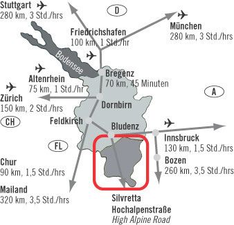 Anfahrt Skigebiet Kristberg Silbertal
