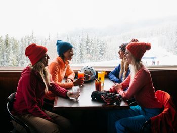 Tolle Kulisse am Caribout Chalet.