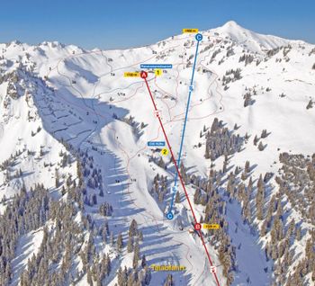 Das Höhenskigebiet am Hahnenkamm im Detail