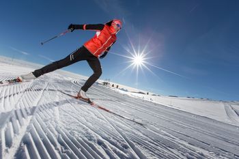 Ein Highlight ist duie Loipe auf dem Glacier 3000 auf circa 3100 Höhenmetern.