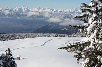 Das malerische Langlaufgebiet liegt oberhalb von Bozen.