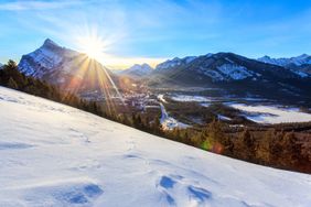 Snow-covered slopes and plenty of sunshine is what you get when visiting Banff ski region.