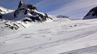 The terrain park is one of the best in the Alps.