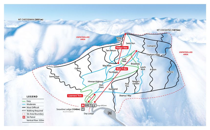 Trail Map Mt Cheeseman
