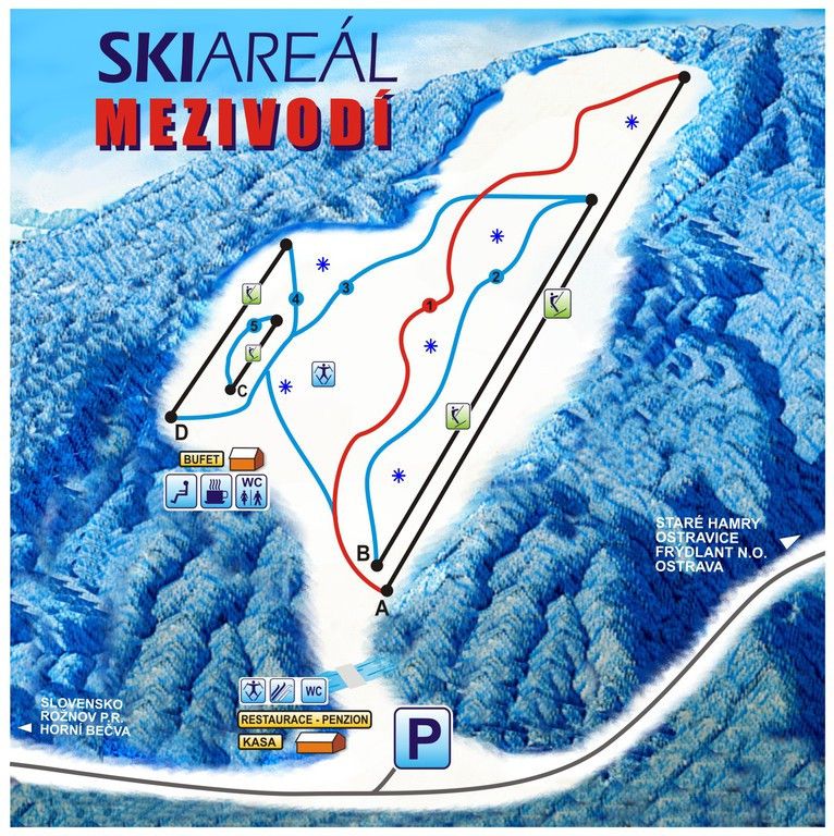 Trail Map Mezivodi Ski Areal