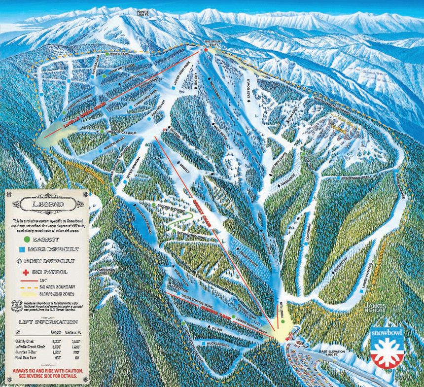 Trail Map Montana Snowbowl