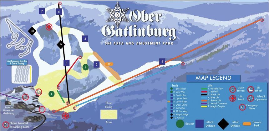 Trail Map Ober Gatlinburg Ski Resort