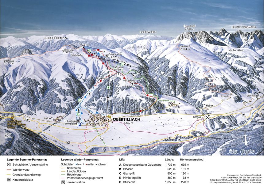Trail Map Obertilliach - Golzentipp