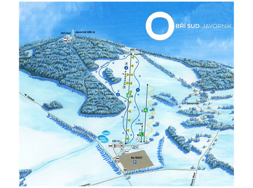Trail Map Obri sud Javornik