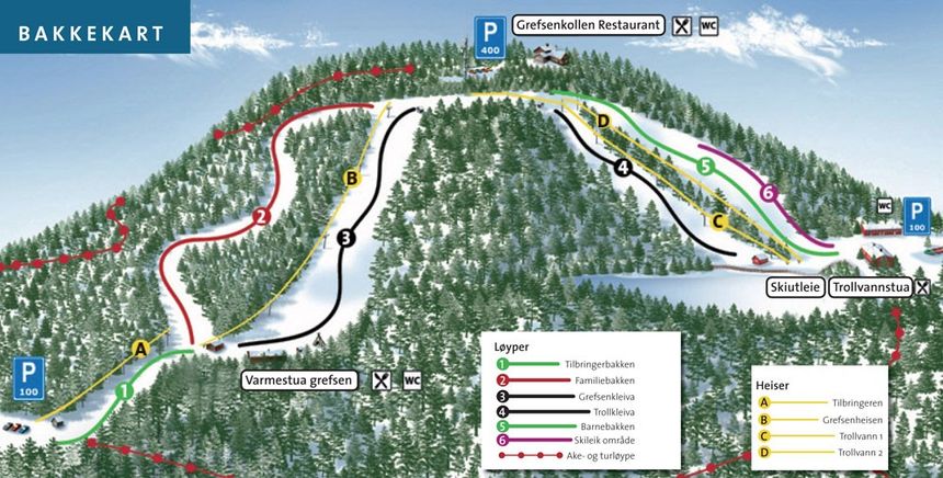 Trail Map Oslo Skisenter Grefsen