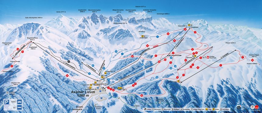 Trail Map Axamer Lizum