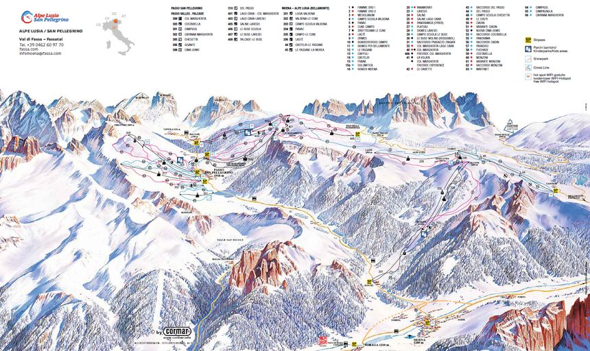 Trail Map Alpe di Lusia - Moena