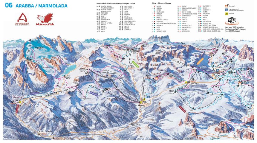 Trail Map Arabba - Marmolada