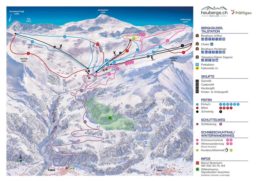 Trail Map Arflina Fideriser Heuberge