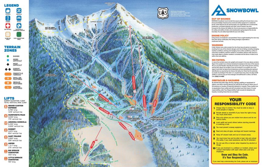 Trail Map Arizona Snowbowl