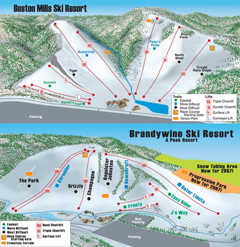 Trail Map Boston Mills & Brandywine Ski Resort