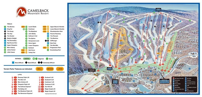 Trail Map Camelback Ski Area