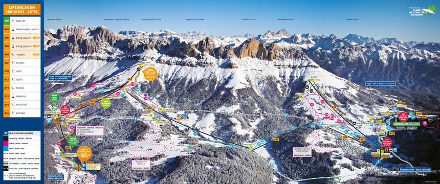Trail Map Carezza Dolomites