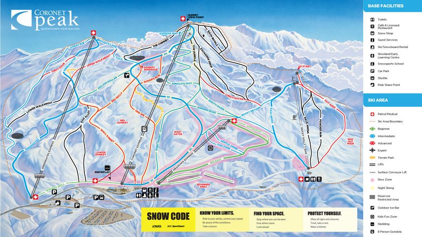 Trail Map Coronet Peak