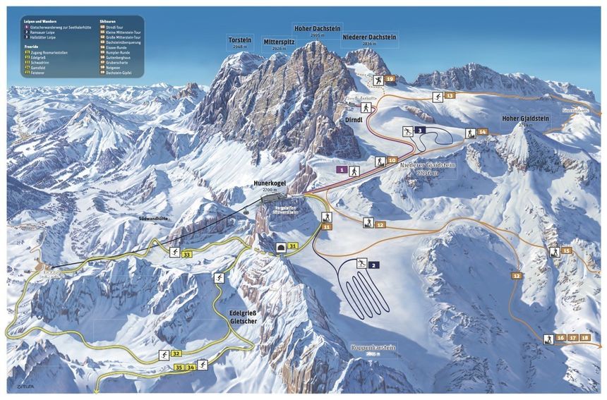 Trail Map Dachstein Glacier