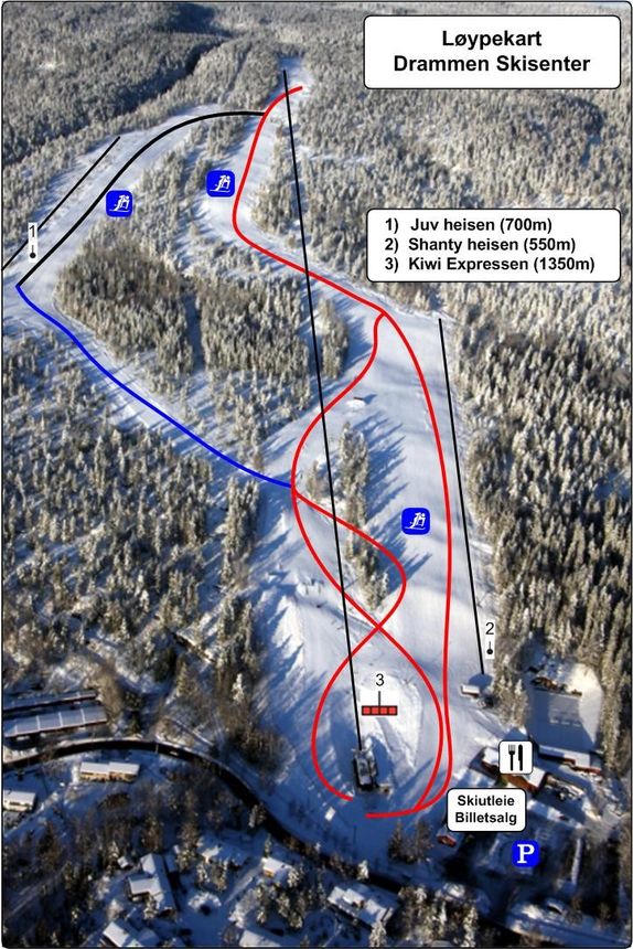 Trail Map Drammen Ski Center