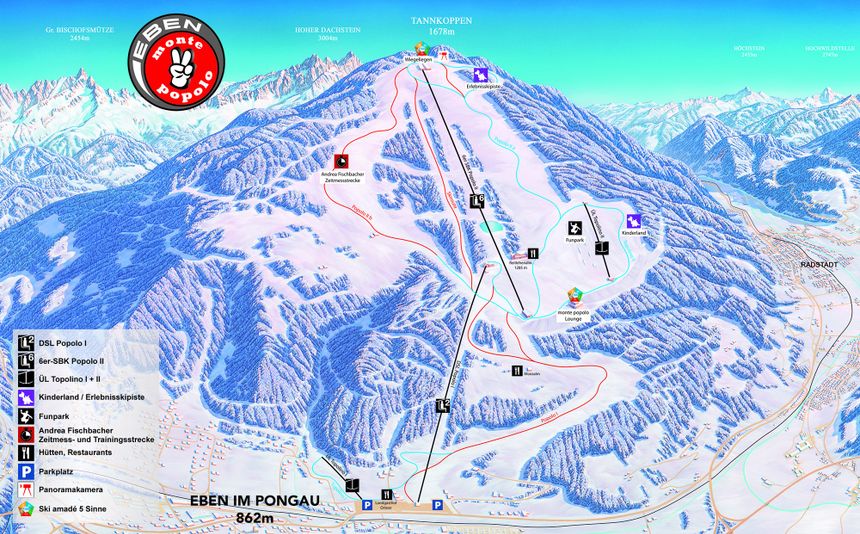 Trail Map Eben Monte Popolo