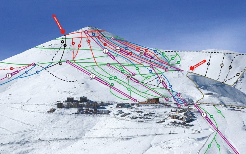 Trail Map El Colorado - Farellones