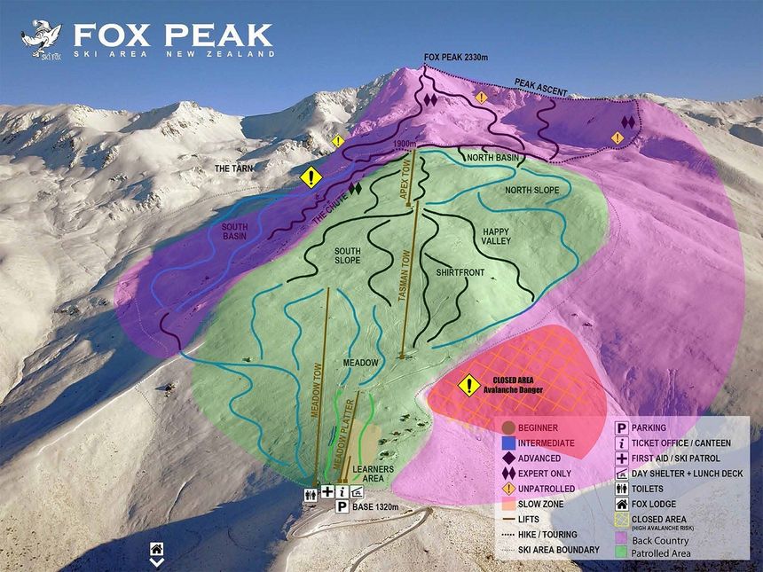 Trail Map Fox Peak Ski Area