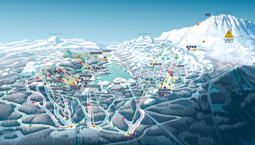 Trail Map Gaustablikk