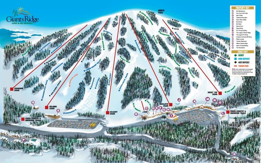 Trail Map Giants Ridge Resort