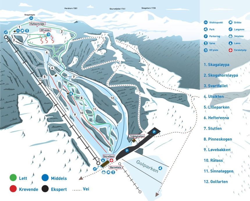 Trail Map Golsfjellet