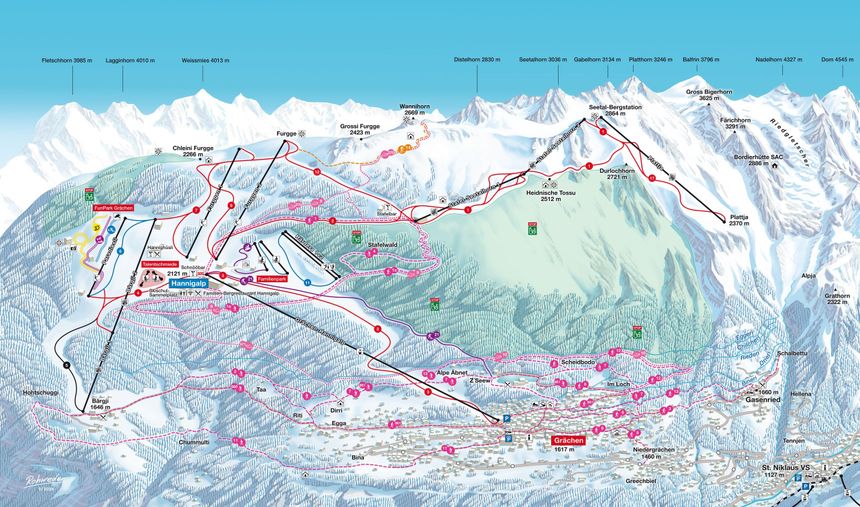 Trail Map Grächen