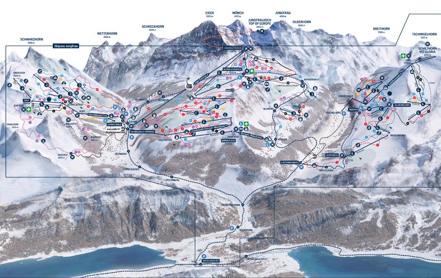 Trail Map Grindelwald - Wengen