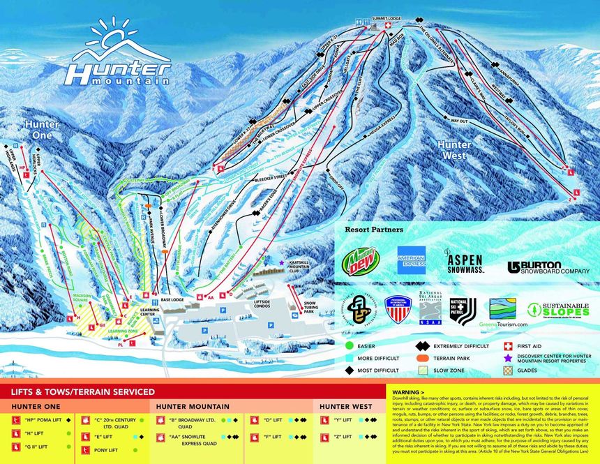 Trail Map Hunter Mountain