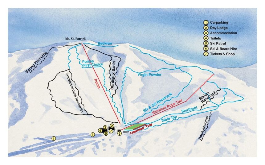 Trail Map Hanmer Springs Ski Area