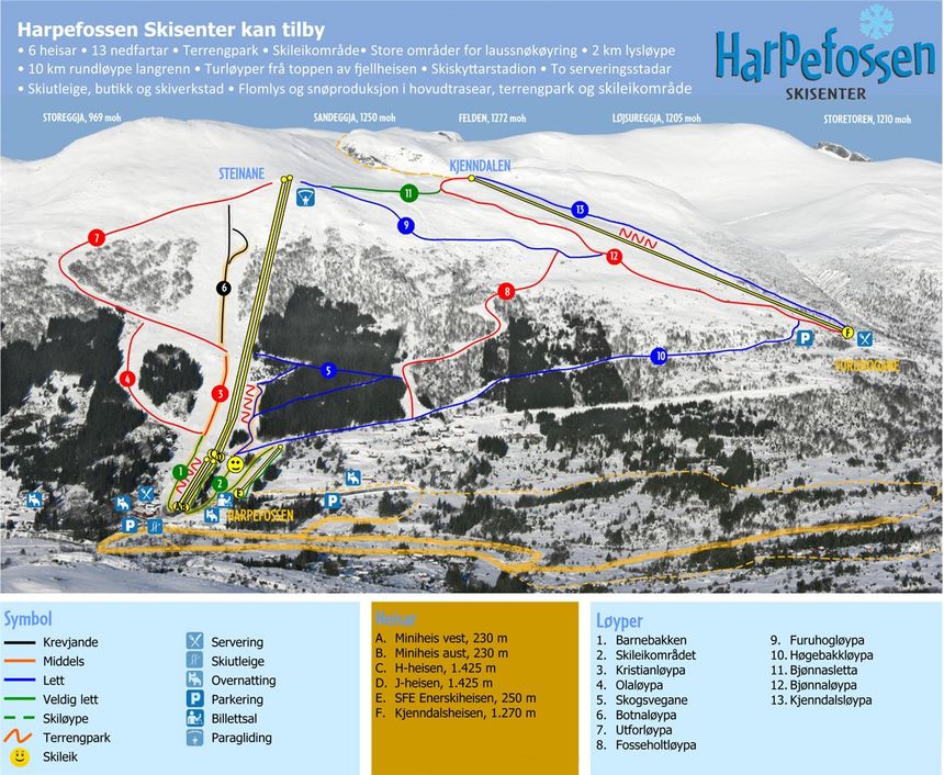 Trail Map Harpefossen