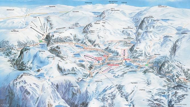 Trail Map Furedalen Alpin / Kvamskogen