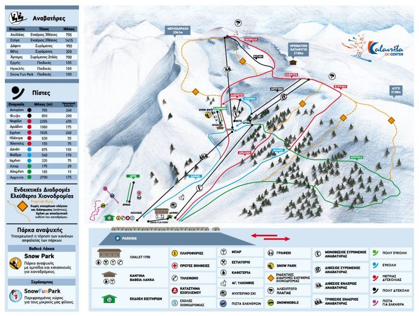 Trail Map Kalavrita - Helmos