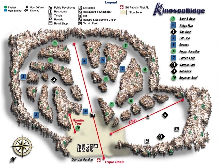 Trail Map Kinosoo Ridge Snow Resort