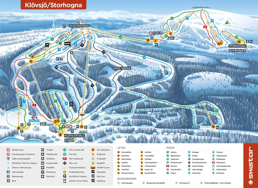 Trail Map Klövsjö / Storhogna