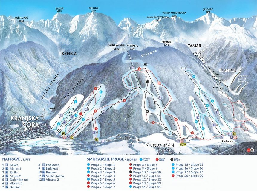 Trail Map Kranjska Gora