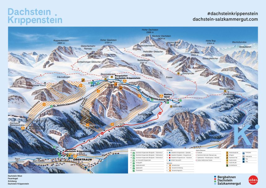 Trail Map Krippenstein Obertraun