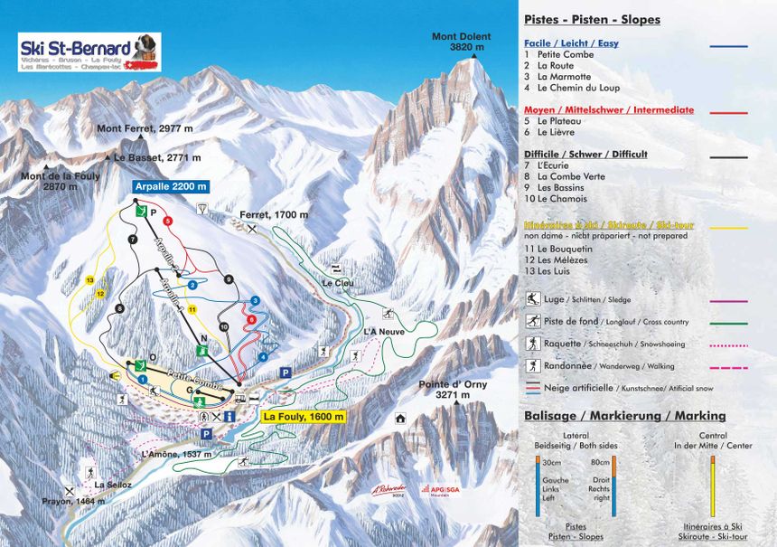 Trail Map La Fouly Val Ferret