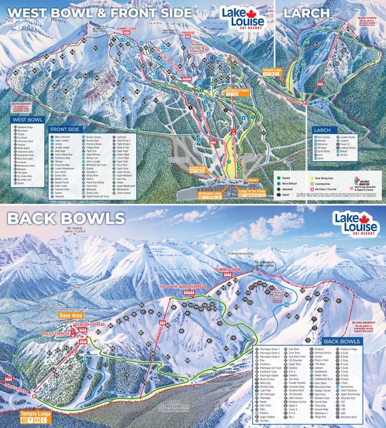 Trail Map Lake Louise Ski Resort