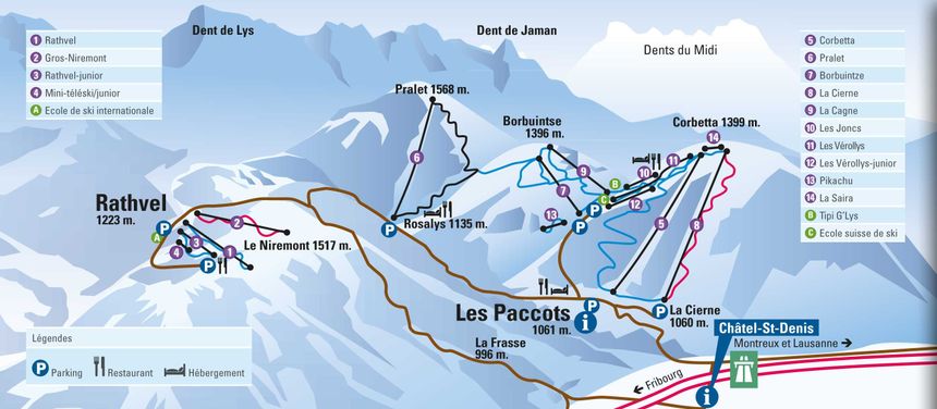 Trail Map Les Paccots