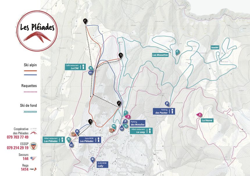 Trail Map Les Pleiades