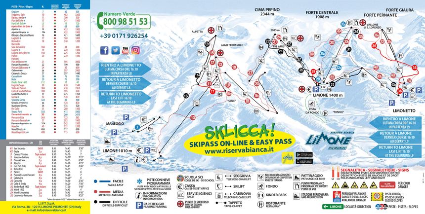 Trail Map Limone Piemonte - Riserva Bianca