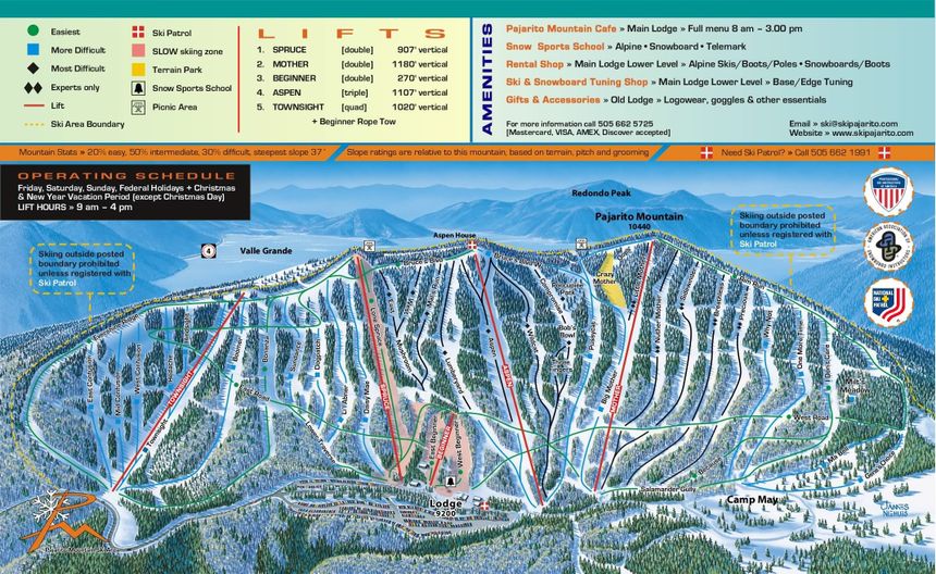 Trail Map Pajarito Mountain Ski Area
