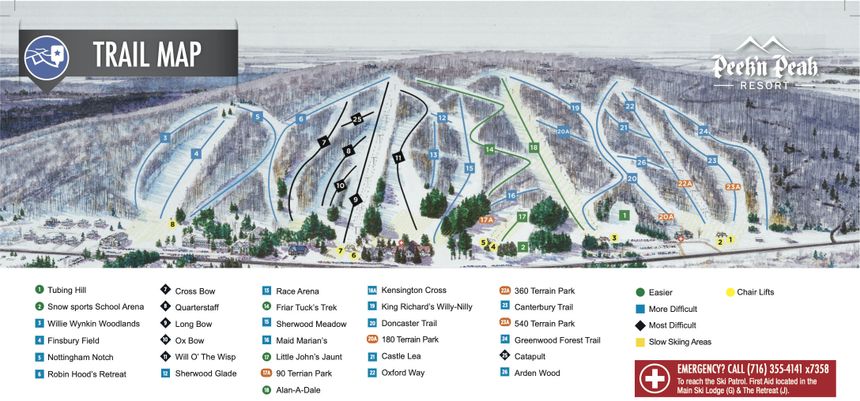 Trail Map Peek n Peak Ski Area