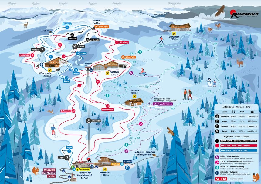 Trail Map Reinswald Sarntal